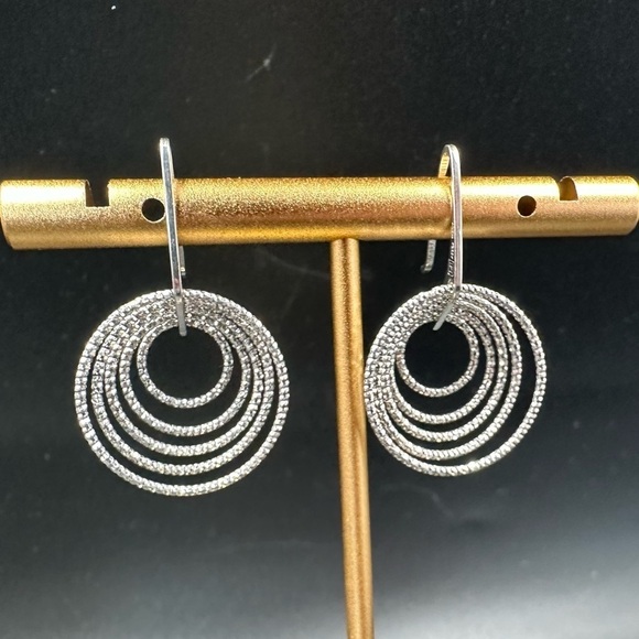 Italian 925 Sterling Silver Multi-Hoop Earrings – Diamond Cut - Picture 6 of 15